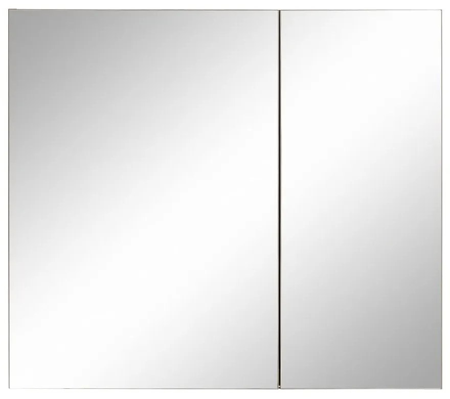 Сив стенен шкаф за баня с огледало , 80 x 70 cm Wisla - Støraa