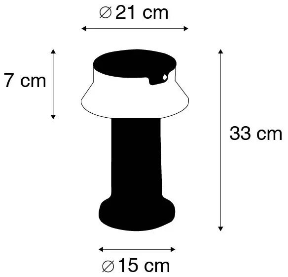 Стойка за външна лампа черна с LED с димер IP55 Соларна - Felice