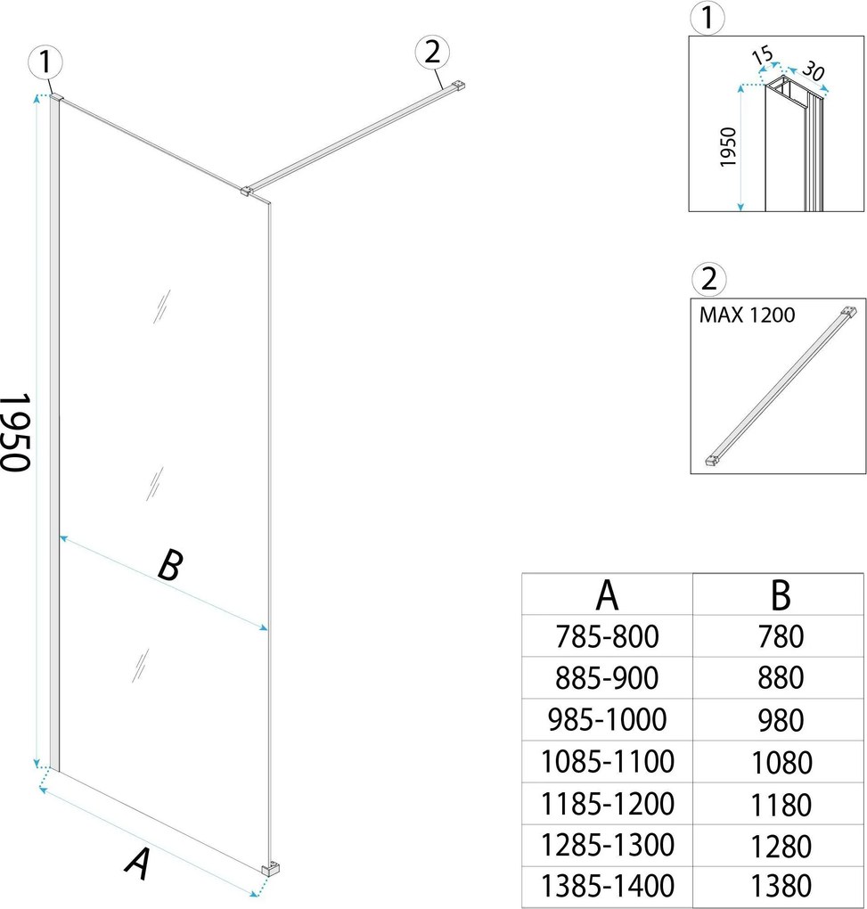 Параван за душ Rea Flexi Transparent / Brush Gold 90