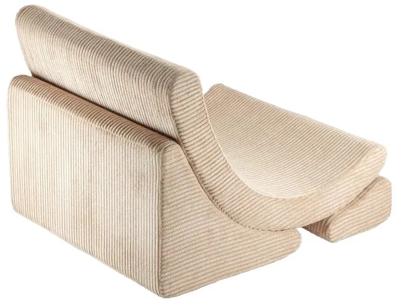 Светлокафяв детски стол от рипсено кадифе Moon – Wigiwama