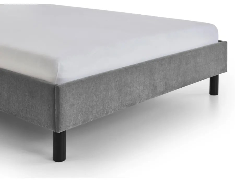 Сиво единично легло 120x200 cm тапицирано без ламелно дъно Joker – Meise Möbel