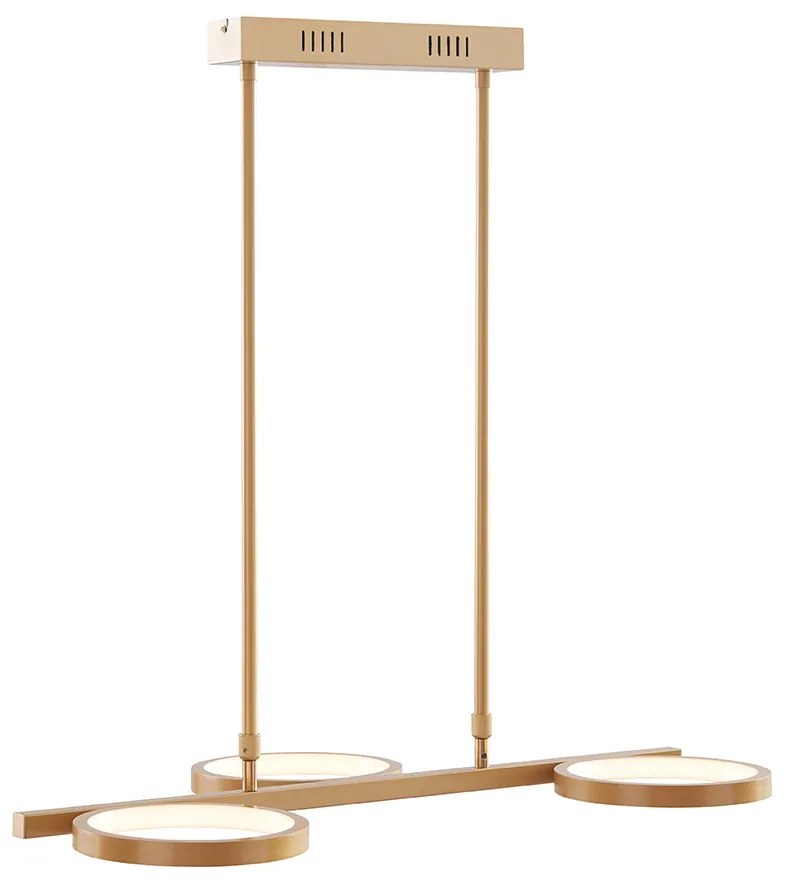 Модерна висяща лампа златиста с LED 3-степенна димираща 3-светлина - Vivé