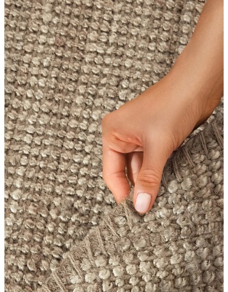 Кръгъл килим от юта в кафяво-сив цвят ø 160 cm Bouclé Jaipur – Hanse Home