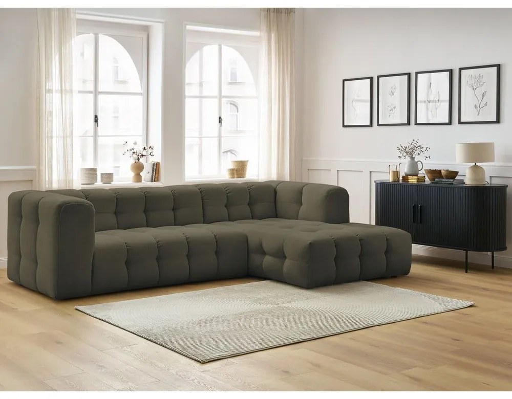 Зелен ъглов диван (десен ъгъл) Cloud – Bobochic Paris