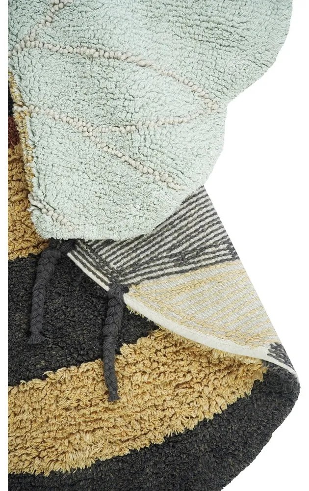 Жълт ръчно изработен памучен детски килим подходящ за пране 115x150 cm Bee – Lorena Canals