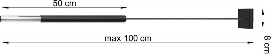 Черно/сребристo метално висящо осветително тяло Asarot – Sollux