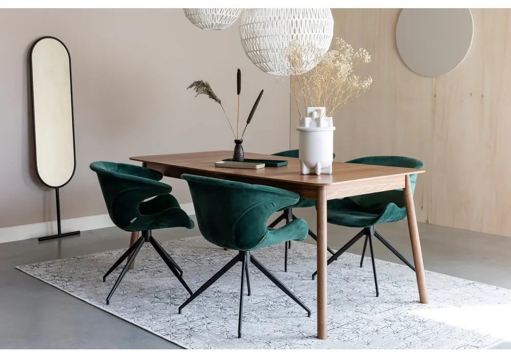 Сгъваема маса за хранене с плот от орехово дърво 90x180 cm Glimps - Zuiver