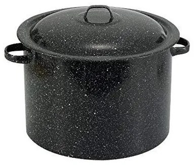 Емайлиран казан с капак 40л черен РЯ-(1501+39/40)(44lt)