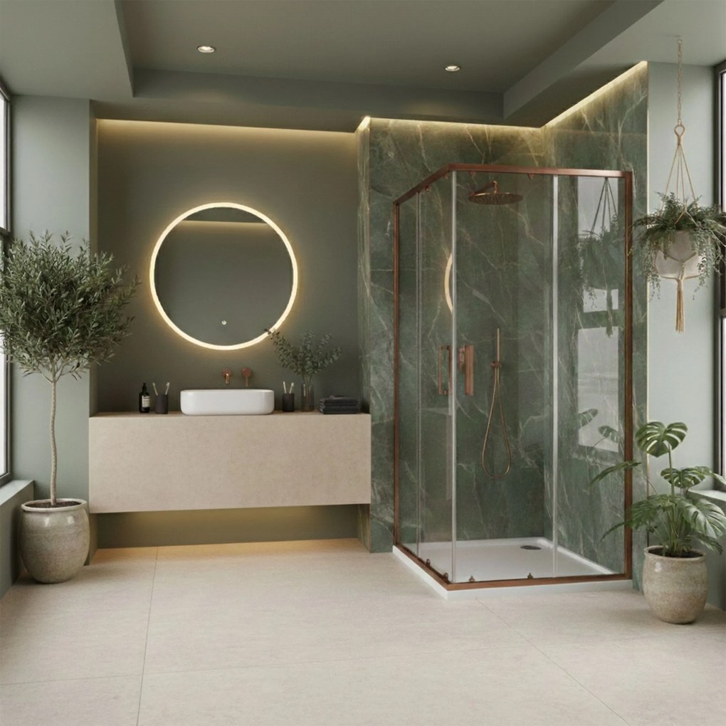 Душ кабина Rea Punto 80x80 Copper Brush