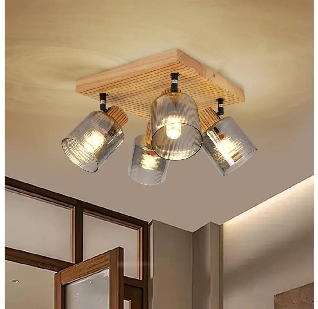 Brilagi - Спот HYGGE 4xE14/15W/230V каучуково дърво/димчато