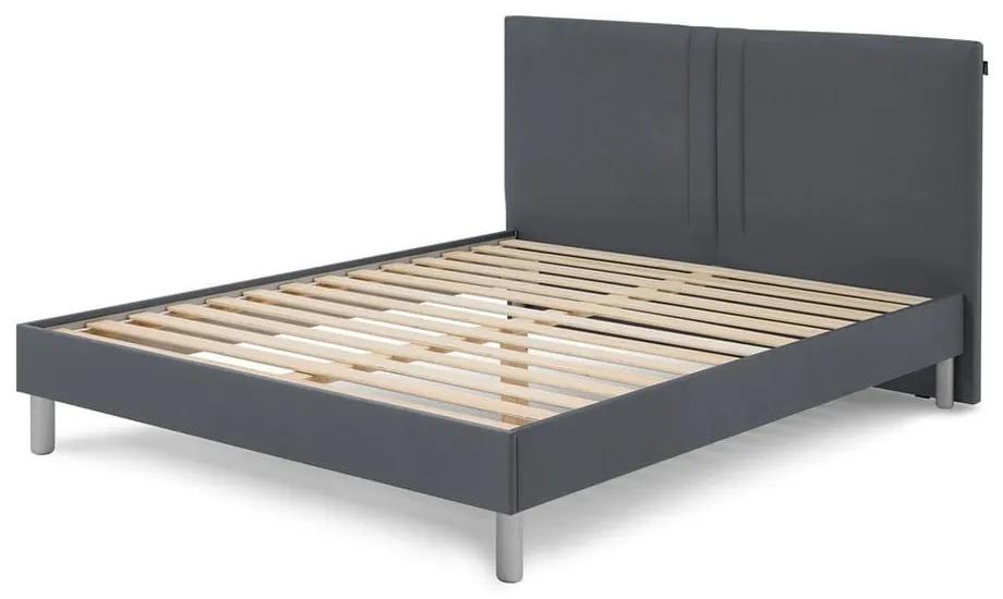 Черно тапицирано двойно легло с решетка 160x200 cm Kerry - Bobochic Paris