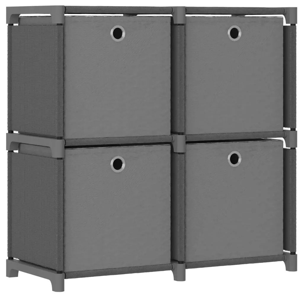 322601 vidaXL Органайзер с 4 отделения с кутии, сив, 69x30x72,5 см, плат