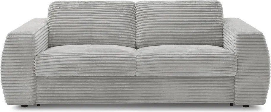 Светлосив диван за ежедневно спане/сгъваем от рипсено кадифе 220 cm Hugo – Bobochic Paris