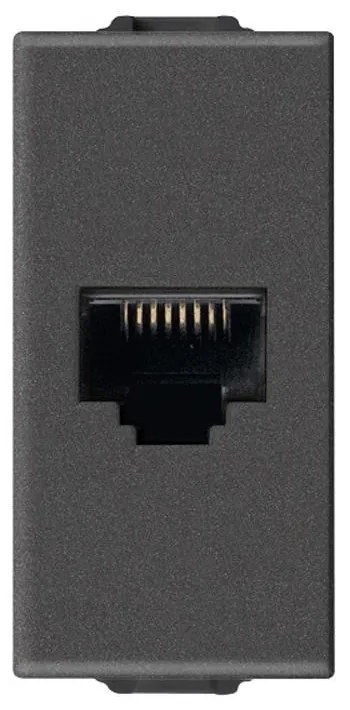 VIMAR 09339.6.CM RJ45 Интернет розетка кат.6 Netsafe UTP 110, Карбон мат, 1M  NEVE UP