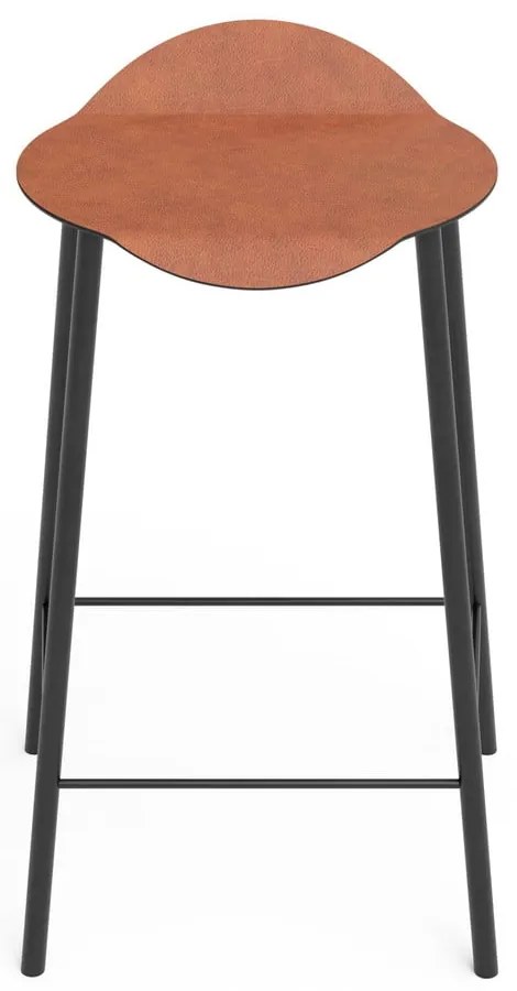 Кожен бар стол в цвят кафяв коняк Flamingo Bull – LIND DNA