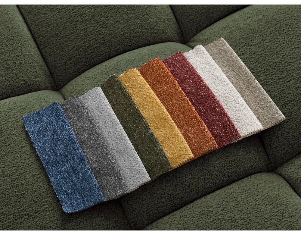 Зелен шенилов сгъваем/с място за съхранение ъглов диван (десен ъгъл) Everest – Bobochic Paris