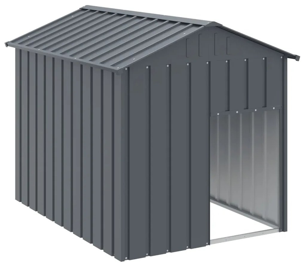 172348 vidaXL Кучешка къща с покрив, антрацит, 117x153x123 см, стомана