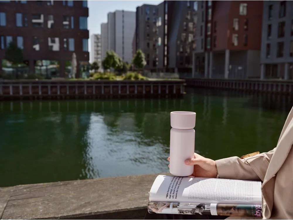 Светлорозова термочаша от неръждаема стомана 400 ml Singles – Zone