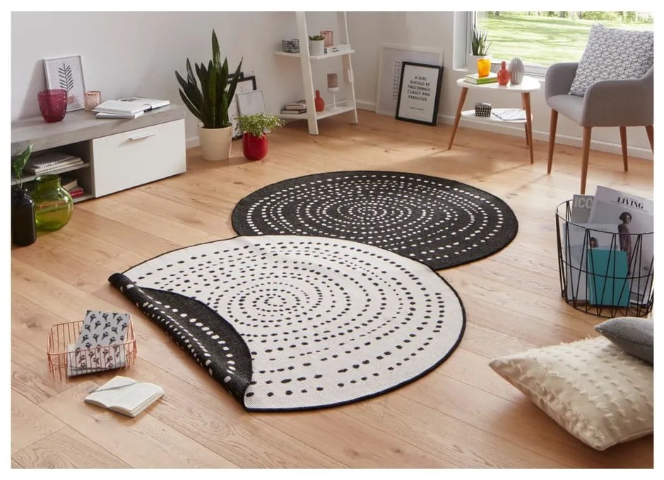 Черен килим за открито, ø 200 cm Bali - NORTHRUGS