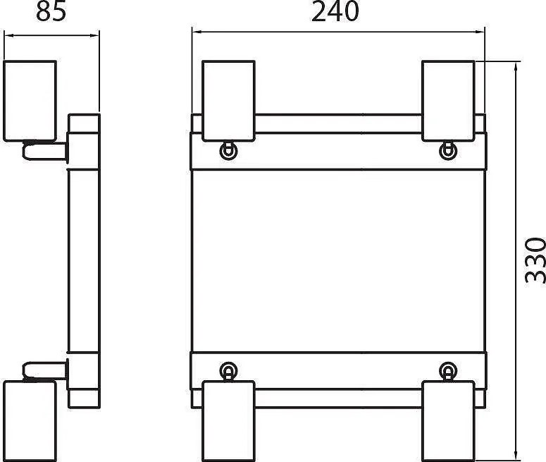 Квадратен спот за таван LORENZO, черен, 4хE27