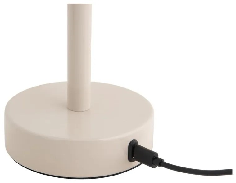 Кремава LED настолна лампа с метален абажур (височина 24,5 cm) James – Leitmotiv