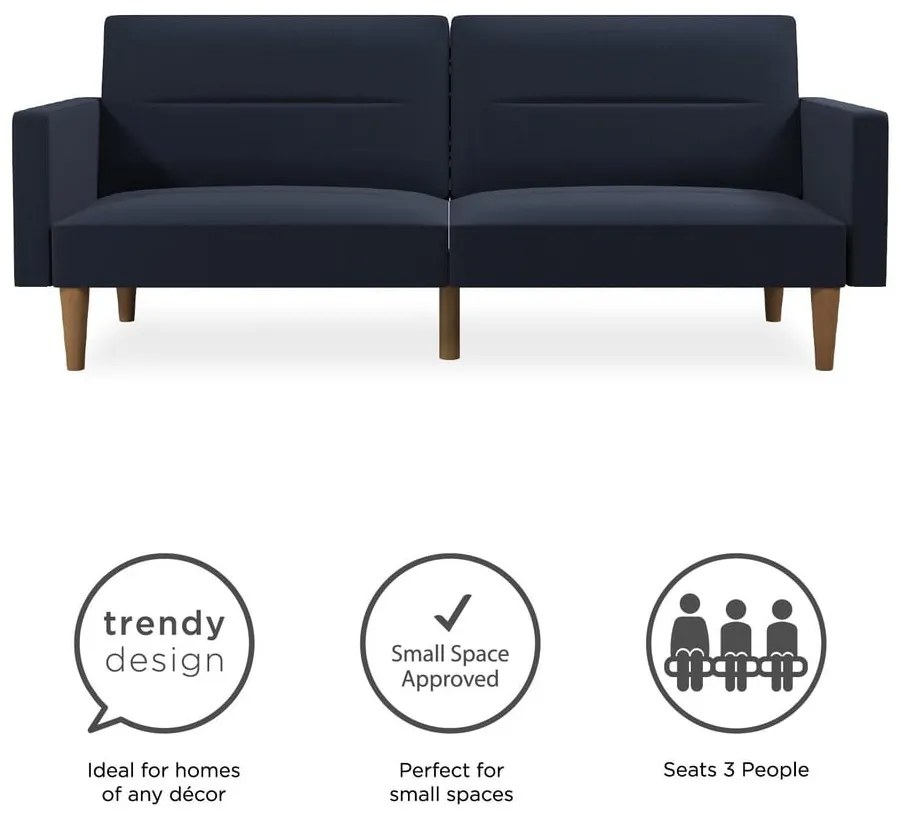 Тъмносин разтегателен диван Mainstays - Støraa