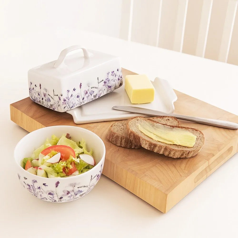 Бяла/лилава порцеланова купичка за супа 500 ml Louka – Orion