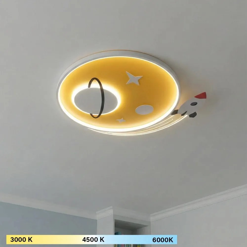 Brilagi -LED Детско таванно осветително тяло STARSHIP LED/64W/230V 3000/4500K жълто
