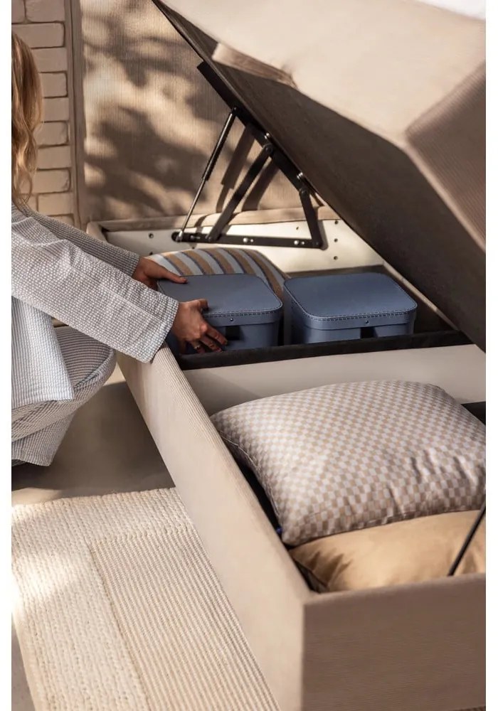 Синьо боксспринг легло с място за съхранение 180x200 cm Elva Bold – Bonami Selection