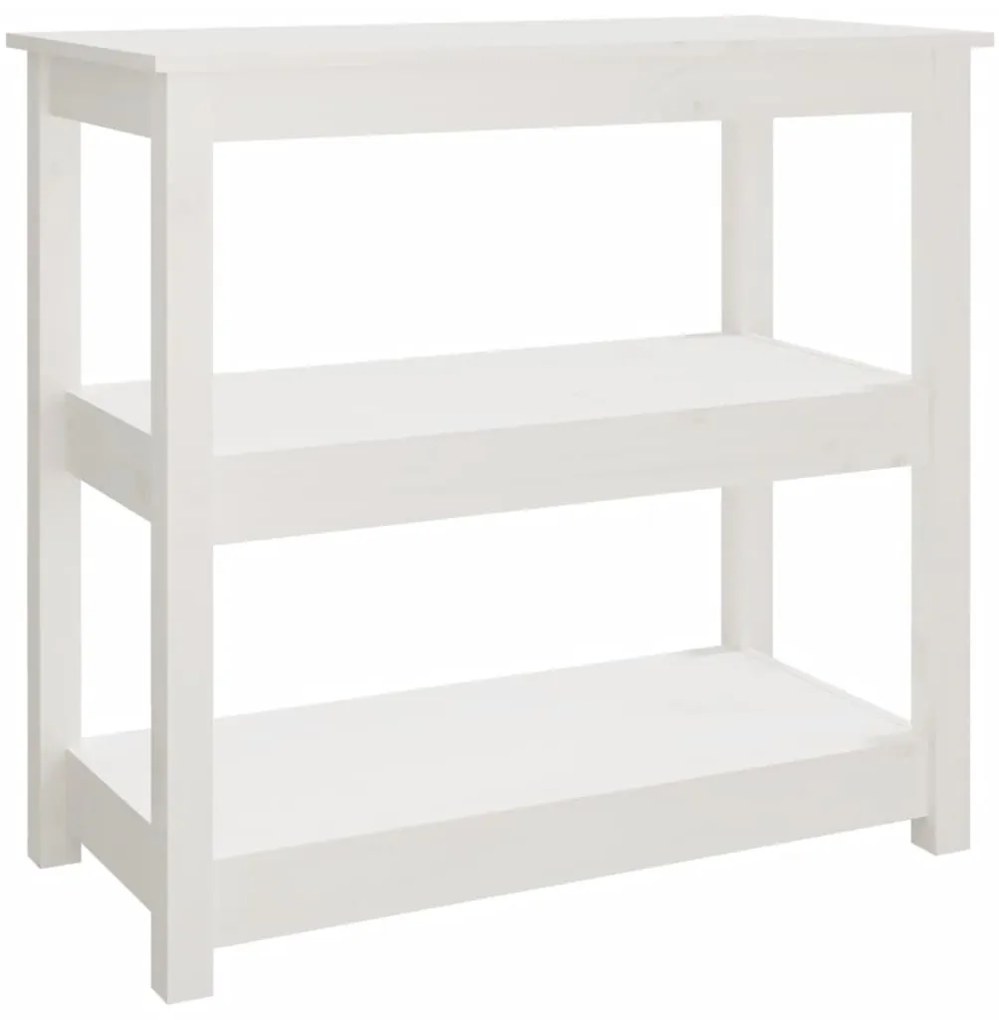 821670 vidaXL Конзолна маса бяла 80x40x74 см борово дърво масив