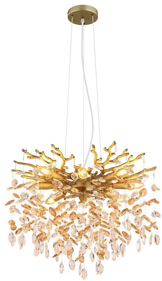 Globo 64138H1G - Полилей на кабел QUEENA 8xE14/40W/230V златен