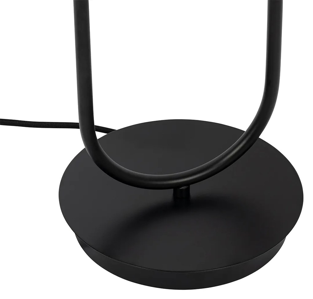 Арт Деко настолна лампа черна с димно стъкло 2-светлина - Laura