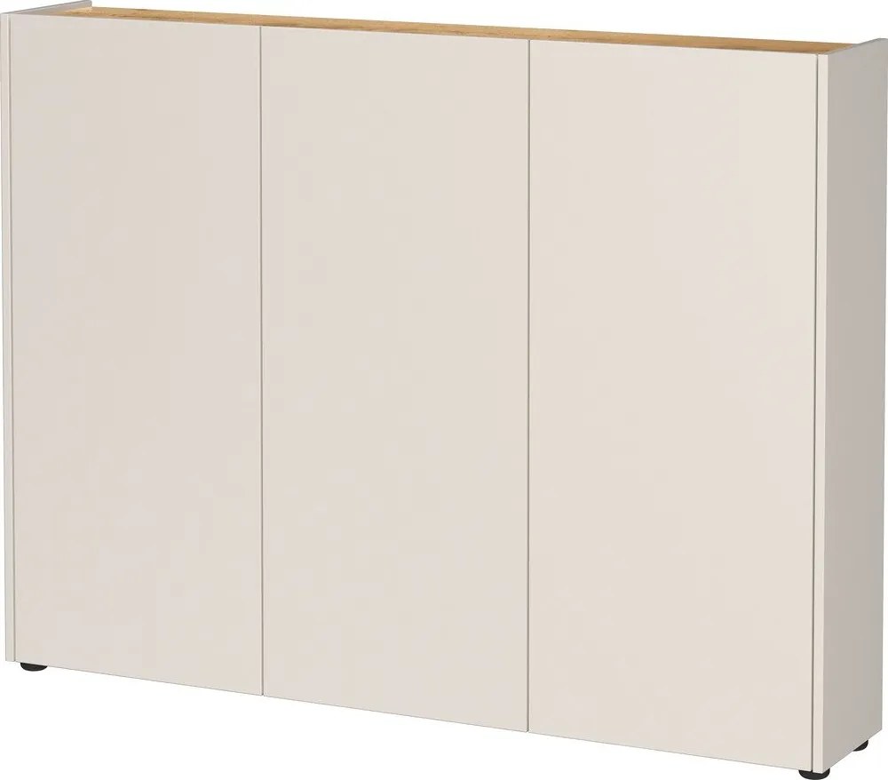 Кремаво шкафче с дъбов декор 138x105x25 cm Libbiano – Germania