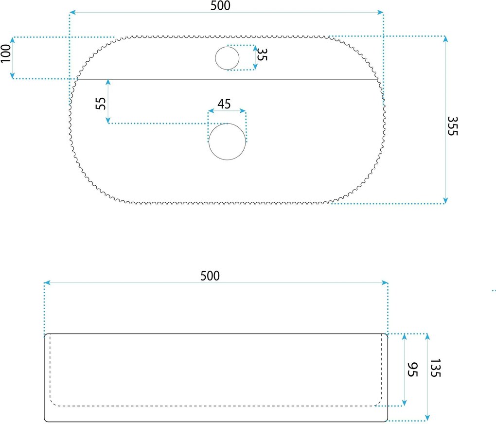 Умивалник за плот Rea Marcela 50 Vanilla