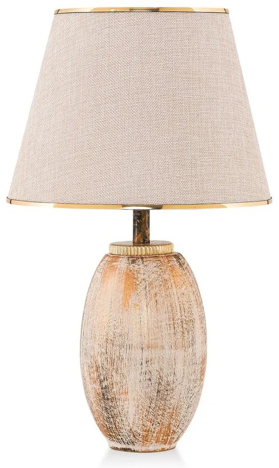 Кремава/ в златист цвят настолна лампа с текстилен абажур (височина 50 cm) Yakamoz – Opviq lights