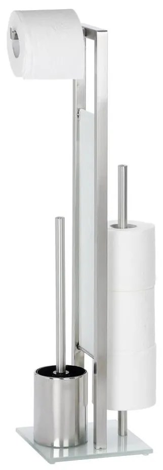 WENKO 21564100 - Четка за тоалетна RIVALTA 18x70 см, неръждаема стомана/сребрист/бял/черен