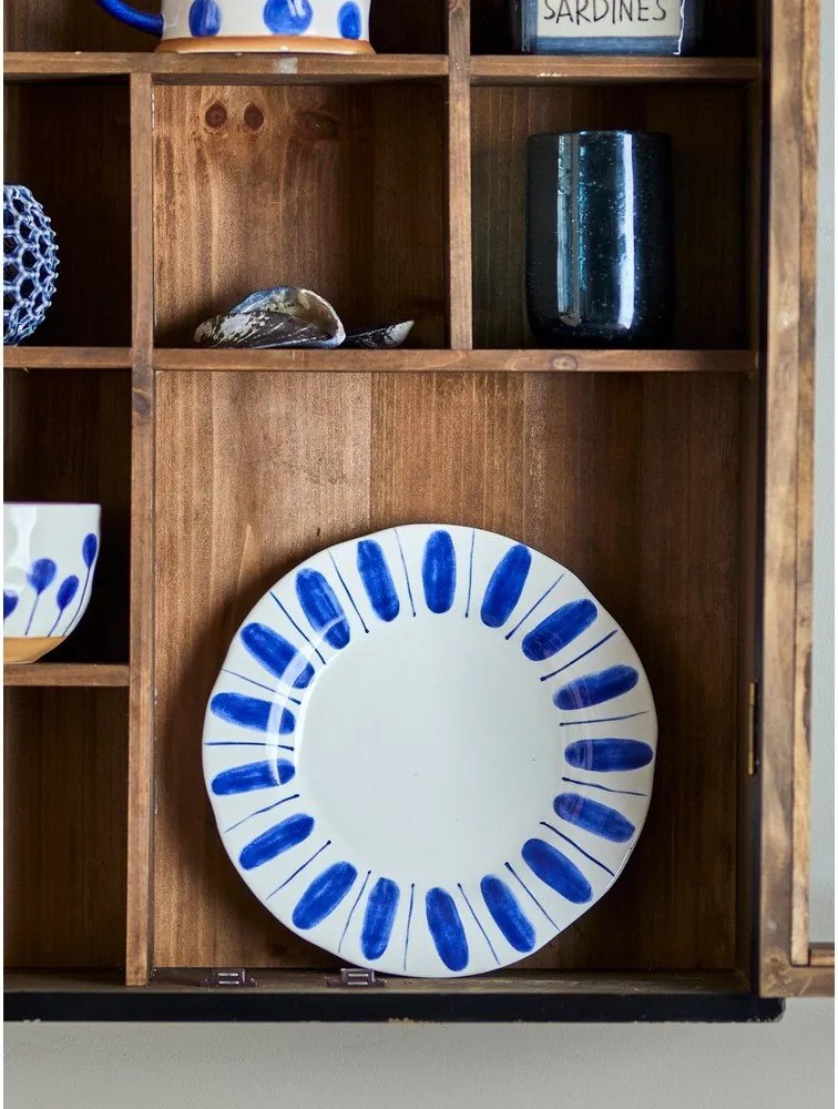 Бели/сини десертни глинени чинии в комплект 3 бр. ø 22 cm Linora – Bloomingville