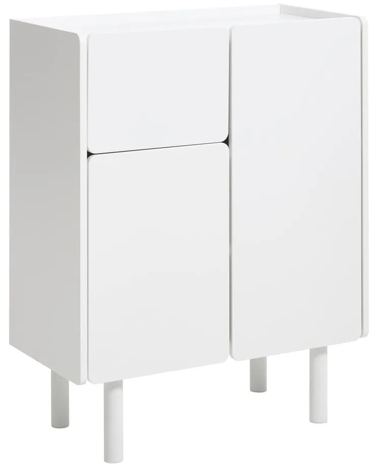 Бяло шкафче 80x100x40 cm Bera – Unique Furniture