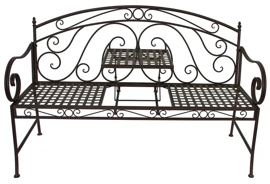 Черна метална градинска пейка Saket - Garden Pleasure
