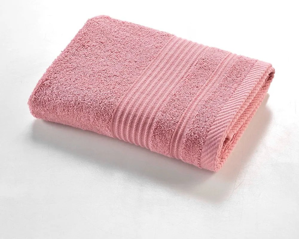 Розова памучна кърпа от тери 50x90 cm Tendresse – douceur d'intérieur