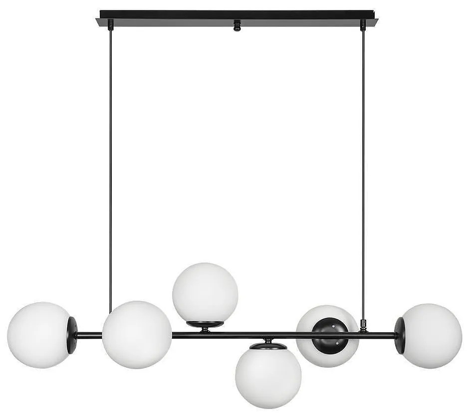 Полилей ФИОРЕ, черен/бял, 6xE27