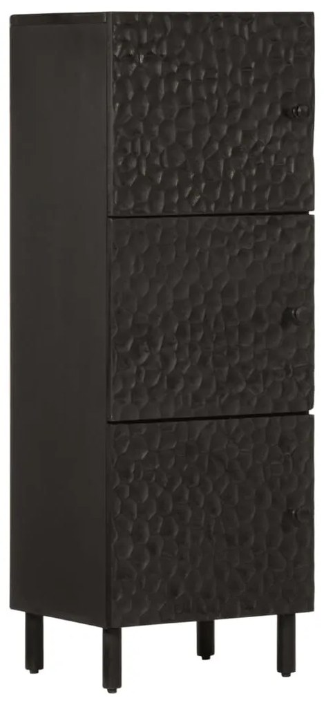 356848 vidaXL Висок шкаф, черен, 40x33x110 см, мангово дърво масив