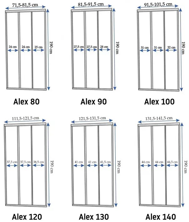 Плъзгащи врати за душ кабина Rea Alex 130