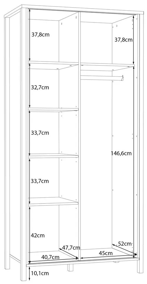 ГАРДЕРОБ ЖИТАНА 97/52,7/200,3 СМ