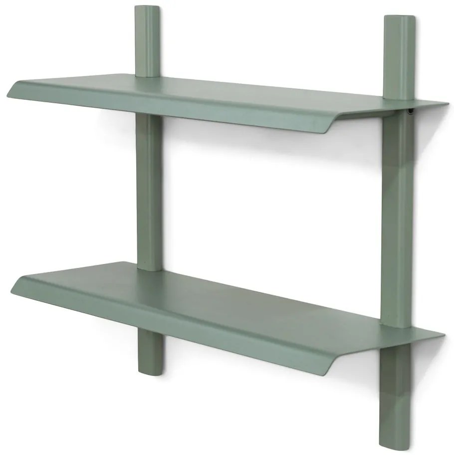 Сиво-зелен на няколко нива метален стенен рафт 60 cm Hola – Spinder Design