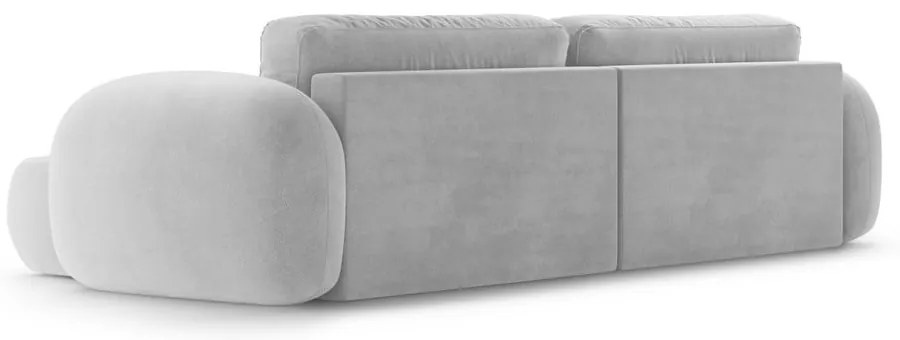 Светлосив кадифен сгъваем/с място за съхранение ъглов диван Tonale – Cosmopolitan Design