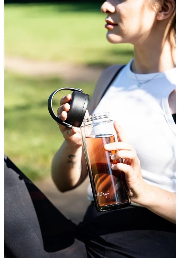 Черна стъклена бутилка 350 ml Fuori – Vialli Design