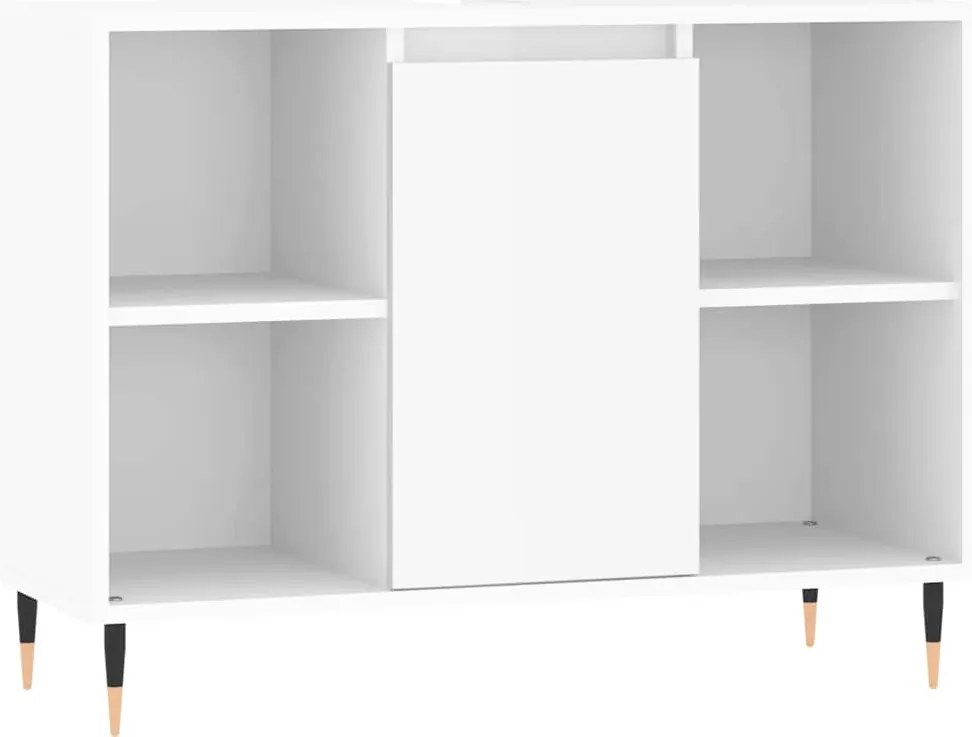 831622 vidaXL Шкаф за баня, бял гланц, 80x33x60 см, инженерно дърво
