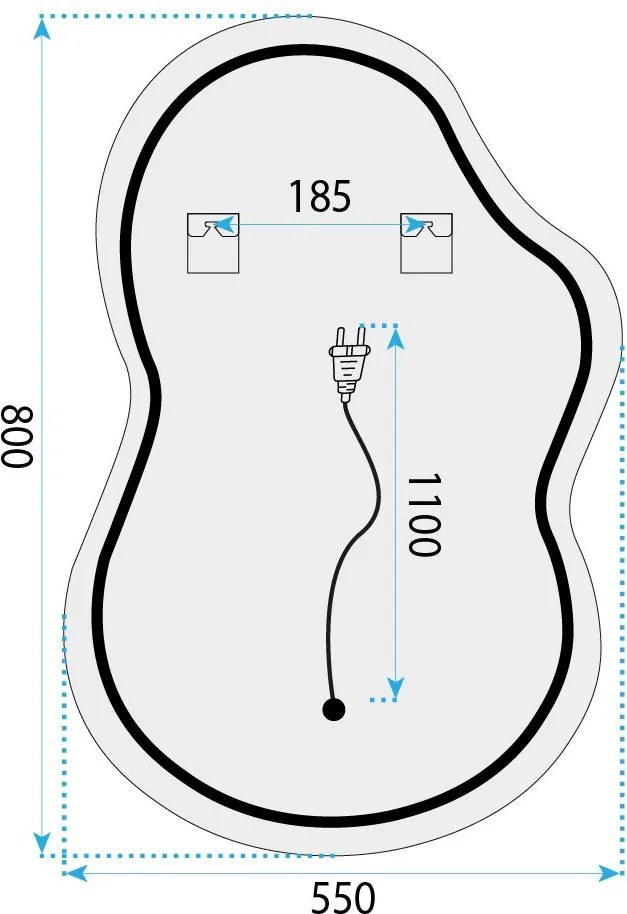 Огледало LED UNO 80x55 cm