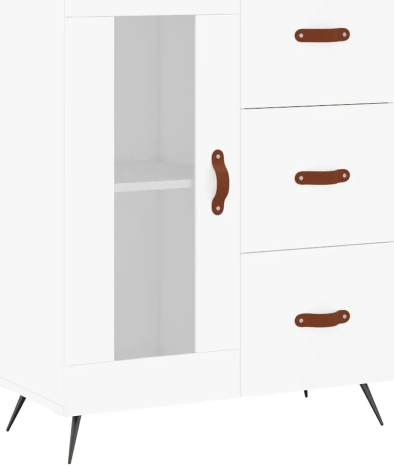 828012 vidaXL Сайдборд, бял, 69,5x34x90 см, инженерно дърво